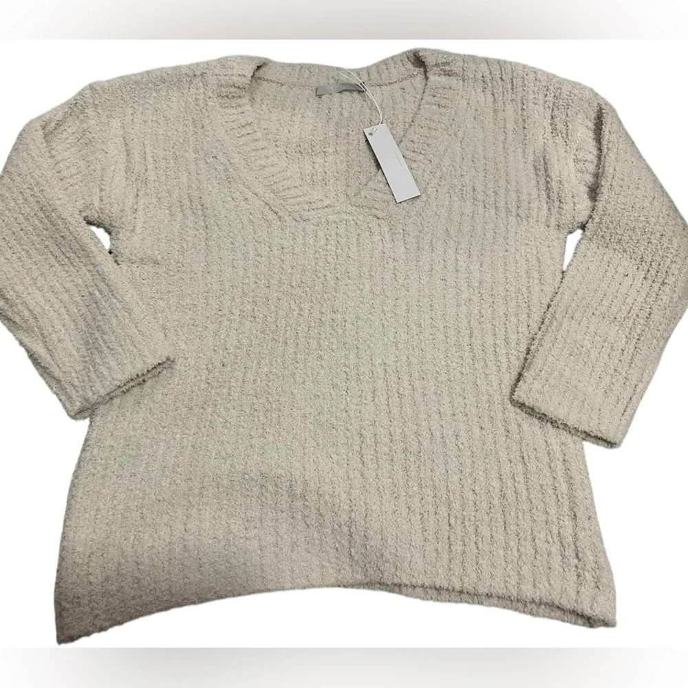 NWT Revolve One Grey Day Oversized Cozy Fuzzy Sweater in Cream XS